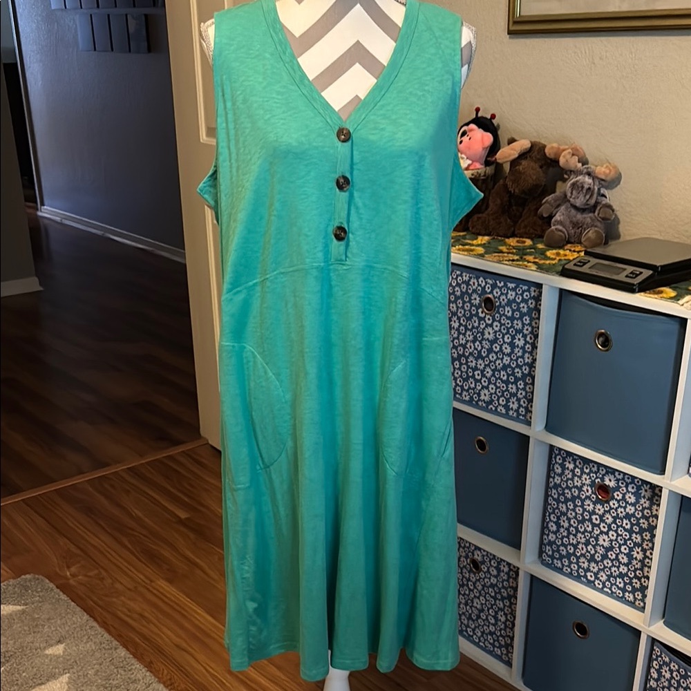 J. Jill Green Sleeveless Dress